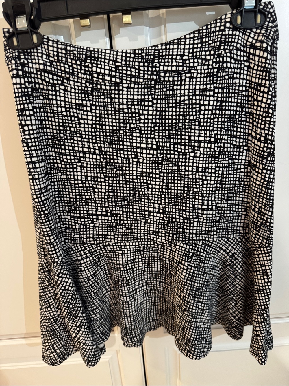 Cato Black & White Grid Skater Skirt